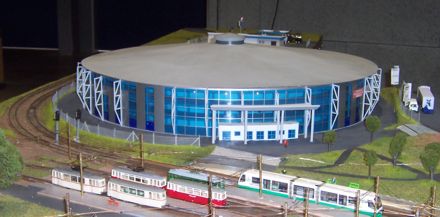 Modell der Stadthalle von den Zwickauer MBF