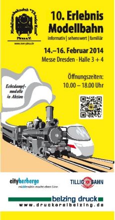 10. Erlebnis Modellbahn in der Messe Dresden vom 14.-16. Februar 2014